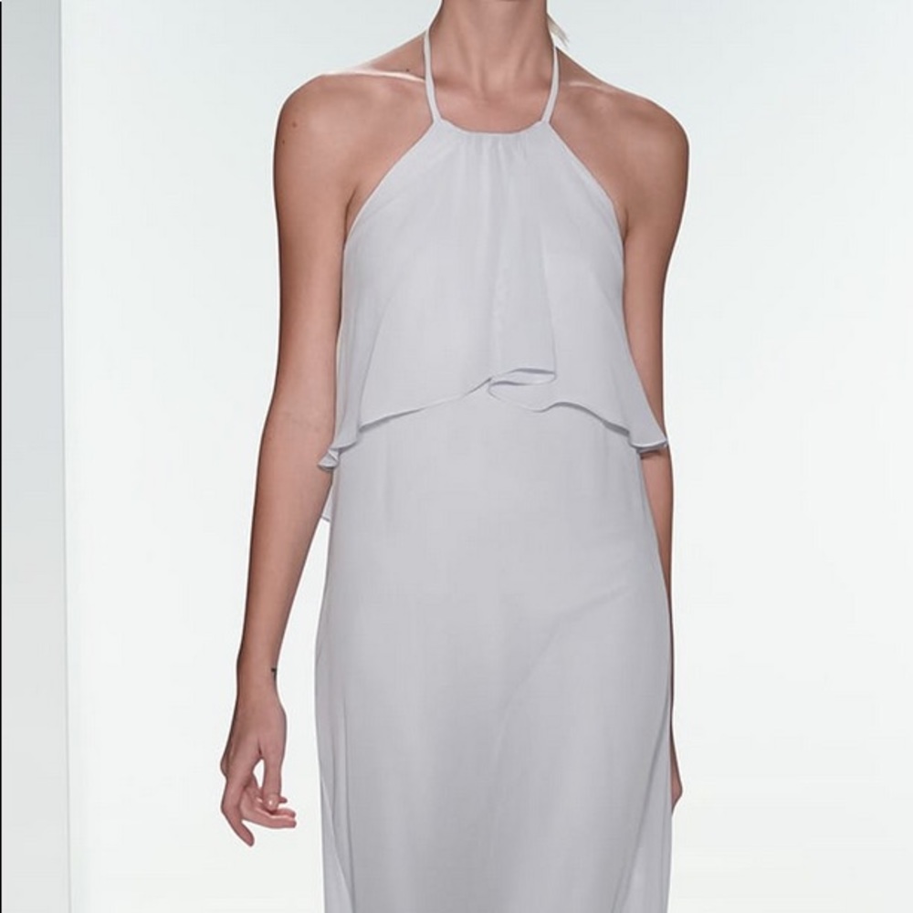 Amsale”Nouvelle” Halter Maxi Dress